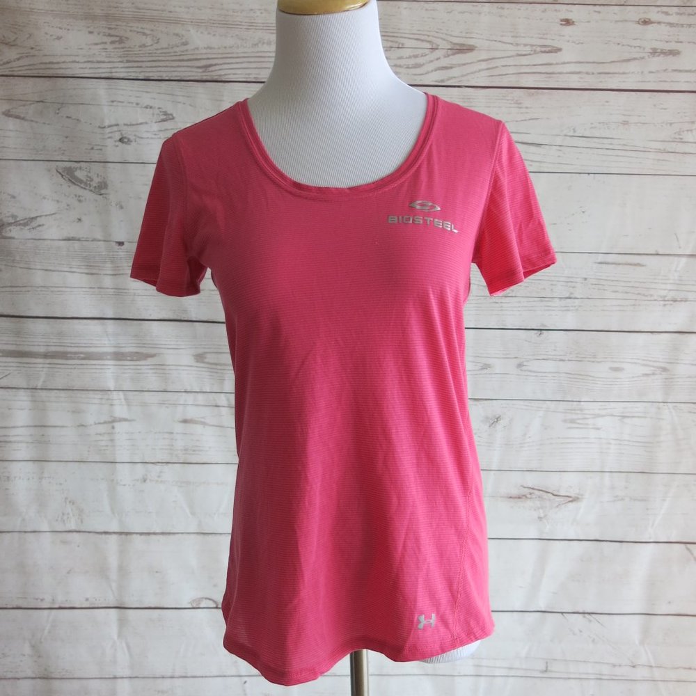 Under Armour Run Heat Gear Fitted Athletic Short Sleeve Shirt - Size Small
